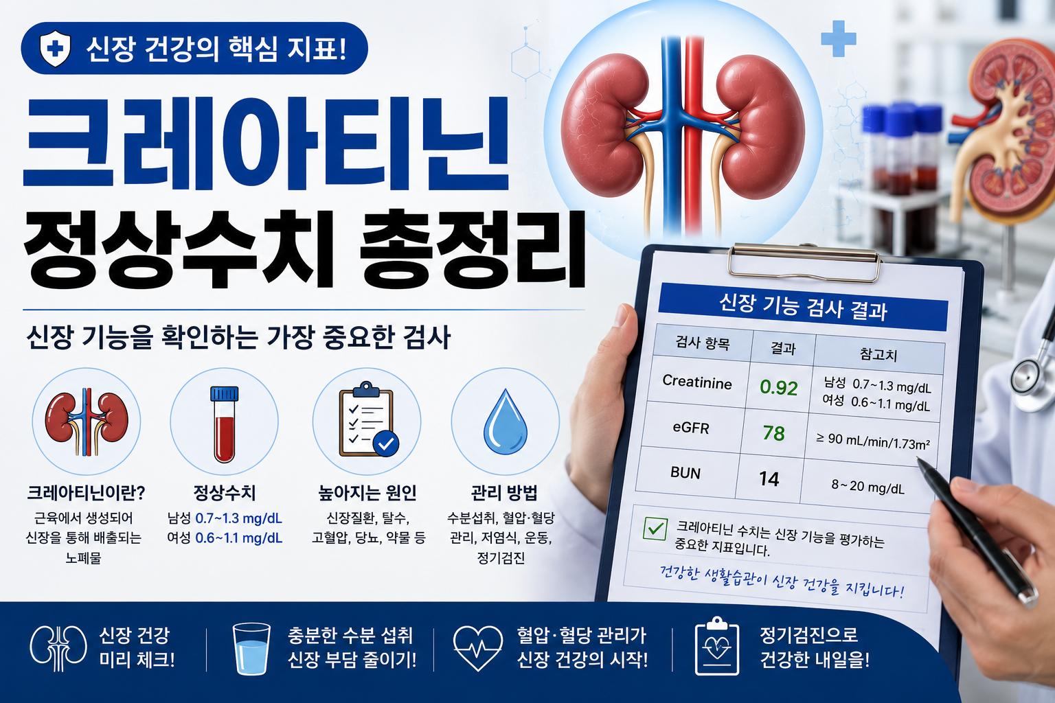 크레아티닌 정상수치 총정리